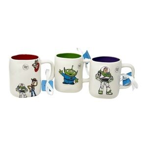 Rae Dunn Disney Pixar Toy Story Set of 3 Mugs Alien Buzz Lightyear Woody Jessie